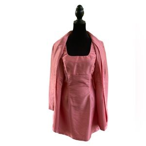 TRUE VINTAGE CORAL PINK DRESS + BLAZER COAT SET